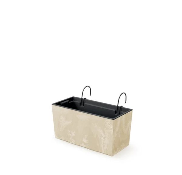 Балконна ящик підвісний Prosperplast Urbi Case Beton Effect W 40см з вкладишем Крем-мармуровий