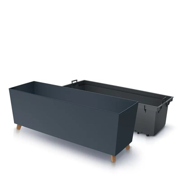 Горшок террасовый Prosperplast Urbi Case N 80см на ножках Антрацит