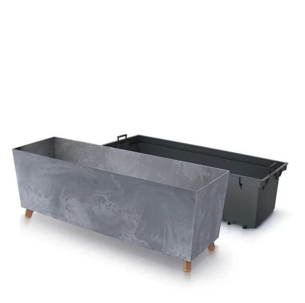 Горщик терасовий Urbi Case Beton Effect N 80см на ніжках Маренго