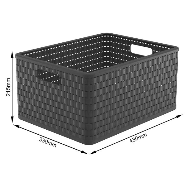 Скринька для зберігання Rotho А4 Country 28л Антрацит