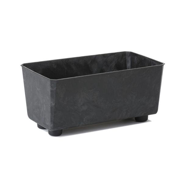 Горщик для квітів Lamela Saga recycled 37.5 см Чорний Бетон