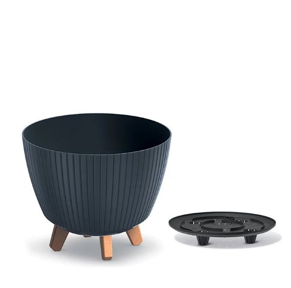 Горщик для квітів Prosperplast Lamia 30 см. на ніжках Антрацит