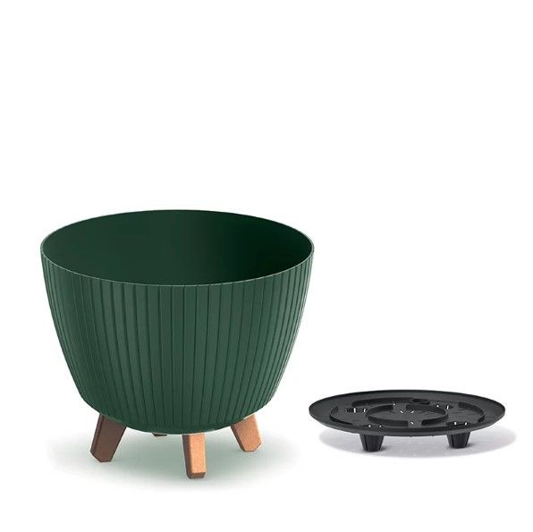 Горщик для квітів Prosperplast Lamia 30 см. на ніжках Зелений