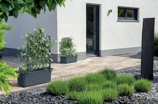 Горщик для квітів із перголою Prosperplast Bloma 60 см. Антрацит