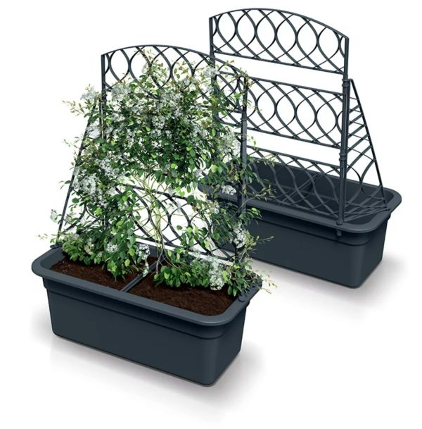 Горщик для квітів із перголою Prosperplast Bloma 60 см. Антрацит