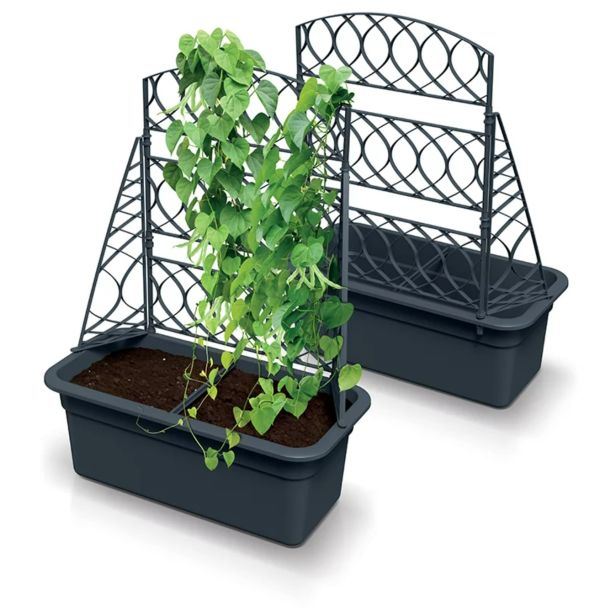 Горщик для квітів із перголою Prosperplast Bloma 60 см. Антрацит
