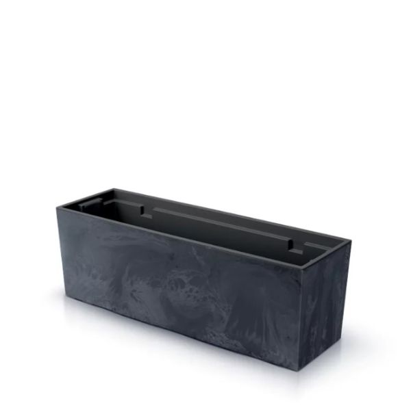 Балконна скринька Urbi Case Beton Effect 60см з вкладишем Антрацит-мармуровий