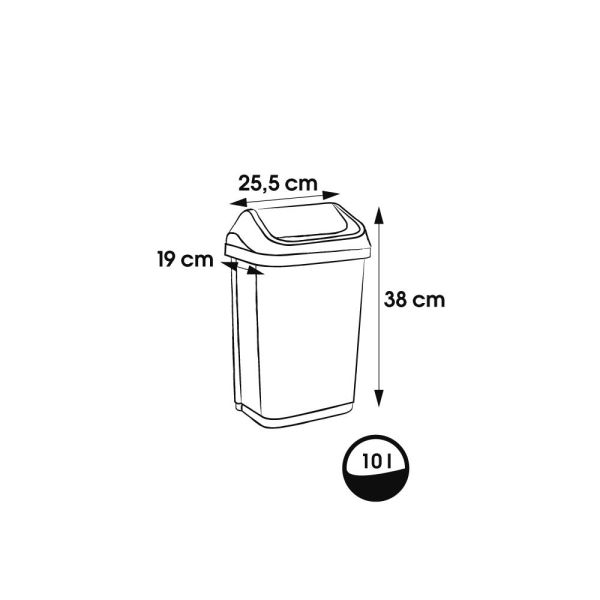 Сміттєвий контейнер Keeeper "SWING BIN" 10л графіт