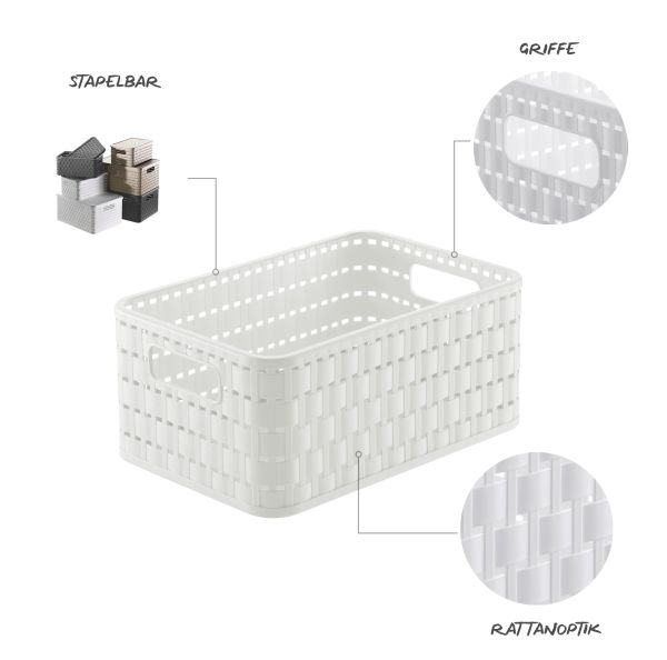 Ящик для хранения Rotho COUNTRY A6, 4л Белый