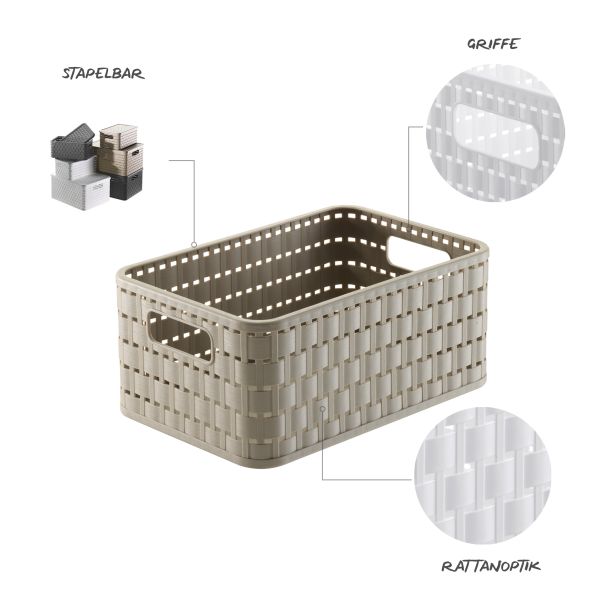 Ящик для зберігання Rotho COUNTRY A6, 4л Капучіно